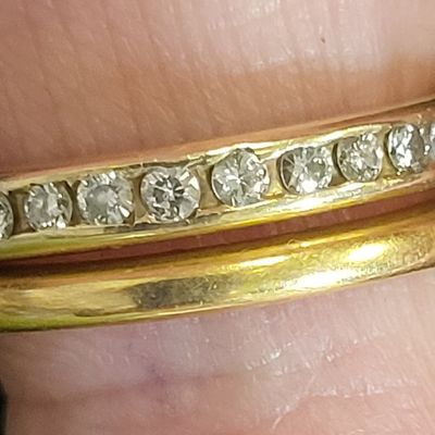 Sale Photo Thumbnail #8: antique 18K yellow gold & diamond wedding ring set
