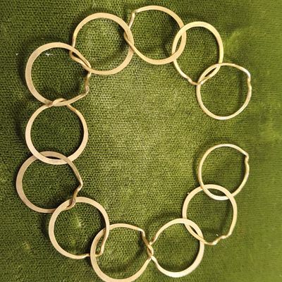 Sale Photo Thumbnail #9: 14K yellow gold circle link bracelet