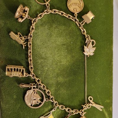 Sale Photo Thumbnail #17: 14K yellow gold charm bracelet Mercedes, cable car