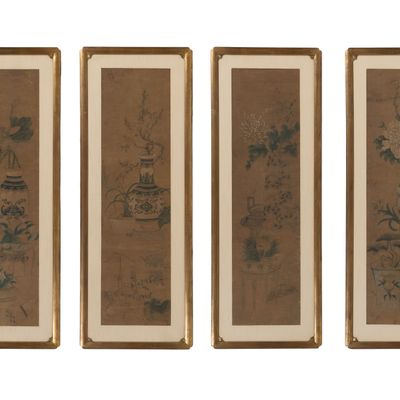 Sale Photo Thumbnail #334: Chinese Framed Scroll Painting Suite