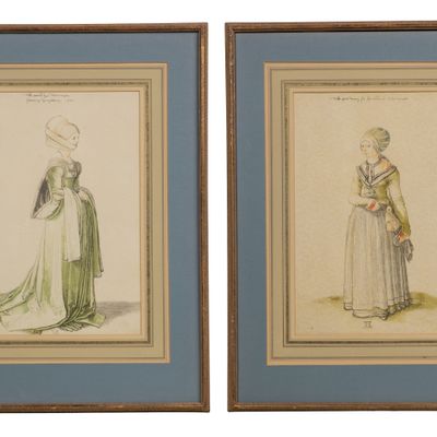After Albrecht Durer (German, 1471-1528) Nuremberg Women Prints