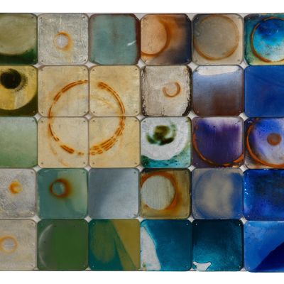 Carrie McGee (American, b.1954) 'Blue Cycle' Mixed Media