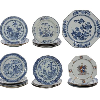 Sale Photo Thumbnail #310: Chinese Export Blue and White Porcelain Assortment