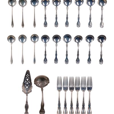 Sale Photo Thumbnail #517: International Silver and Alvin Manufacturing Sterling Silver Flatware Assortment