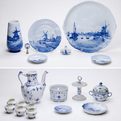 Sale Photo Thumbnail #203: Danish Blue and White Porcelain Assortment