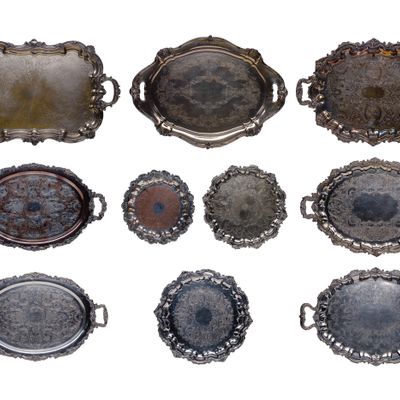 Sale Photo Thumbnail #564: Silverplate Serving Tray Assortment