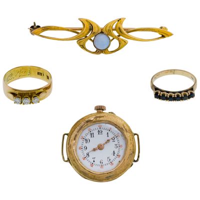 Sale Photo Thumbnail #475: 14k Yellow Gold Jewelry and Wristwatch Assortment