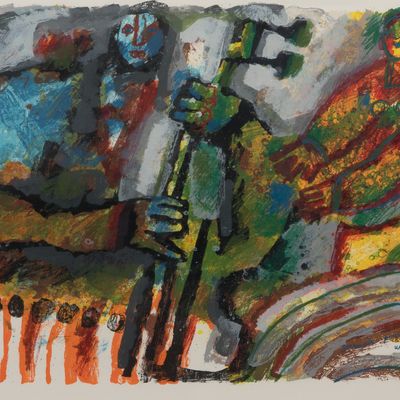 Theo Tobiasse (Israeli / French, 1927-2012) 'Serenade for a Muse' Serigraph