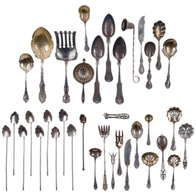 Sale Photo Thumbnail #534: Sterling Silver Serving Utensil Assortment