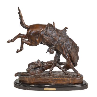 Sale Photo Thumbnail #117: After Frederic Remington (American, 1861-1909) 'Wicked Pony' Bronze Sculpture