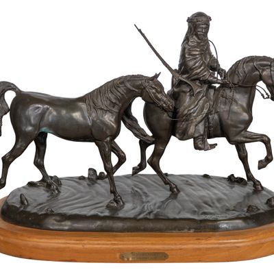 Sale Photo Thumbnail #116: Bob Parks (American, 1943-2017) 'Bedouin's Pride' Bronze Sculpture