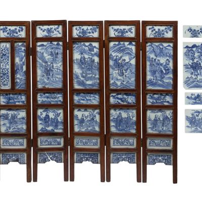 Sale Photo Thumbnail #336: Chinese Five-Panel Tiled Screen