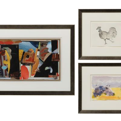 Jacques Pepin (French, b.1935) Collage and Watercolors
