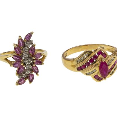 Sale Photo Thumbnail #468: 14k Yellow Gold, Ruby and Diamond Rings