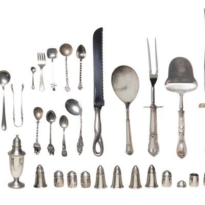 Sale Photo Thumbnail #558: Sterling and Coin (900) Silver Object Assortment