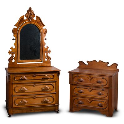 Sale Photo Thumbnail #348: Eastlake Style Walnut Dressers