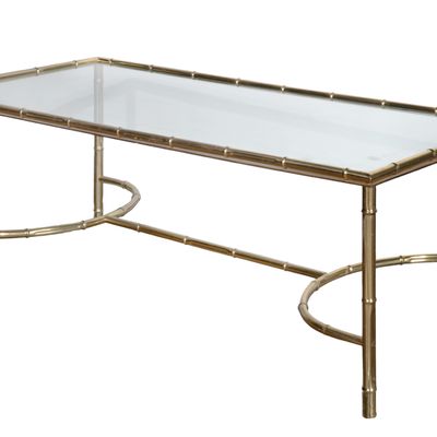 Sale Photo Thumbnail #353: Brass and Glass Bamboo Form Coffee Table