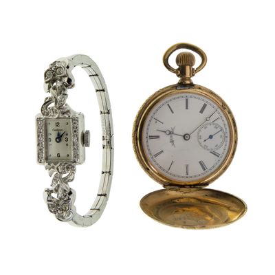 Sale Photo Thumbnail #495: 14k Gold Pocket Watch and Wristwatch