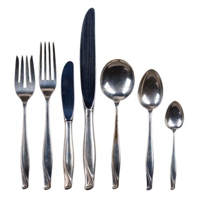 Sale Photo Thumbnail #516: Alvin Spring Bud Sterling Silver Flatware Service