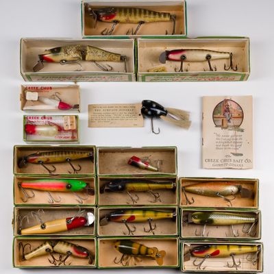 Sale Photo Thumbnail #392: The Creek Chub Bait Co. Fishing Lure Assortment