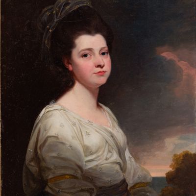 After George Romney (British, 1734-1802) 'Portrait of Miss Jane Parry' Oil on Canvas