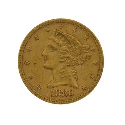 Sale Photo Thumbnail #581: 1880 $5 Liberty Head Gold