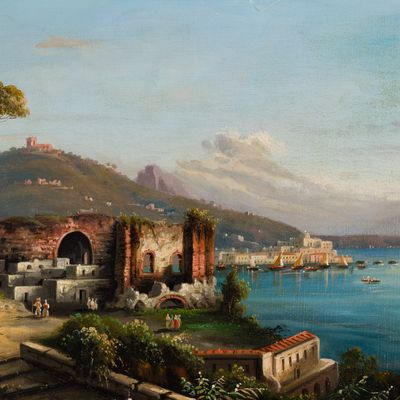 Leon Dellini (Italian, 20th Century) 'Coast, Italy' Oil on Canvas
