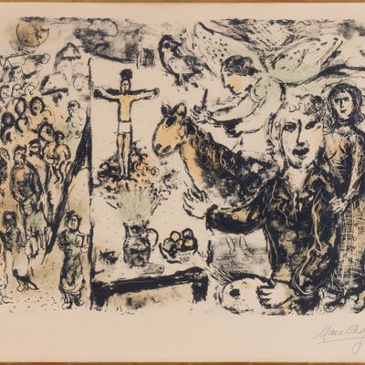 Sale Photo Thumbnail #134: Marc Chagall (Russian / French, 1887-1985) 'L Artiste at Themes Bibliques' Lithograph
