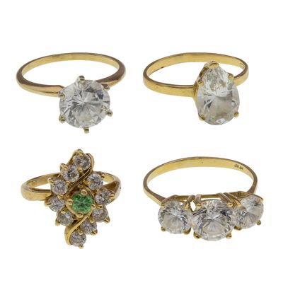 Sale Photo Thumbnail #462: 14k Yellow Gold and Cubic Zirconia Ring Assortment