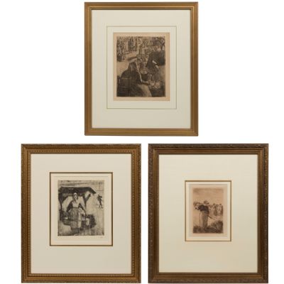 Sale Photo Thumbnail #114: Camille Pissaro (Danish / French, 1830-1919) Etching Assortment