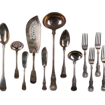 Sale Photo Thumbnail #521: English Sterling Silver Utensil Assortment