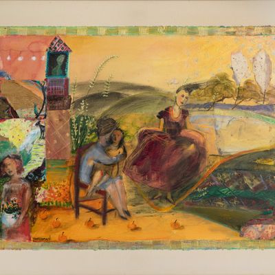 Nancy Scheinmann (American, b.1958) 'Her Seven Wishes' Mixed Media on Paper