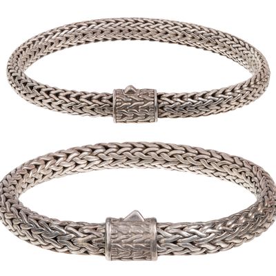 Sale Photo Thumbnail #486: John Hardy Sterling Silver Wheat Woven Bracelets