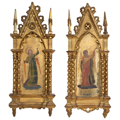 Sale Photo Thumbnail #164: After Fra Angelico (Italian, 1387-1455) Gilt Wood Panels