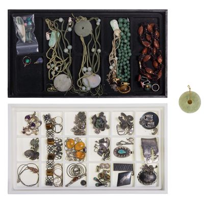Sale Photo Thumbnail #498: Gold, Sterling Silver and Stone Jewelry Assortment