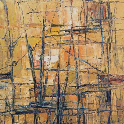 Joan Stier (American, b.1940) 'Harbor Abstractions' Oil on Board