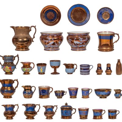 Sale Photo Thumbnail #174: Copper Lusterware Assortment