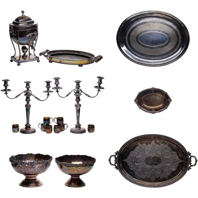 Sale Photo Thumbnail #562: Silverplate Hollowware Assortment