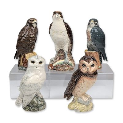 5pc Royal Doulton Whyte & Mackay Bird Decanter Collection