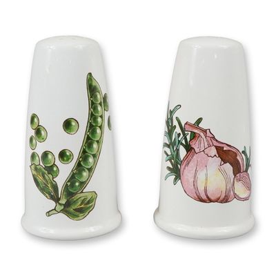 A Pair of Wedgwood Gourmet Pattern Ceramic Salt and Pepper Shakers