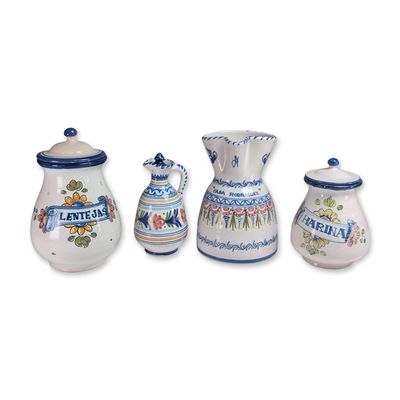 4pc Puente del Arzobispo Spanish Pottery Jars and Vessels