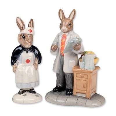 Royal Doulton Bunnykins Medical Figurine Pair
