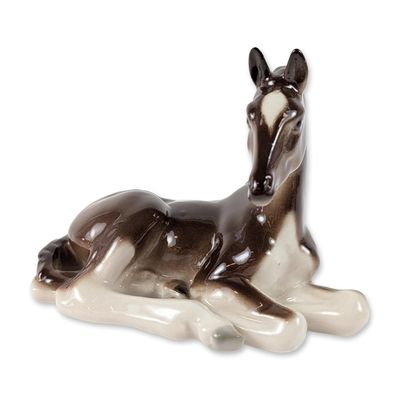 Lomonosov Russian Glazed Porcelain Foal Figurine