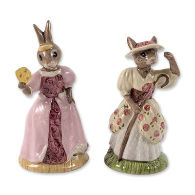 2pc Royal Doulton Bunnykins Porcelain Figurines