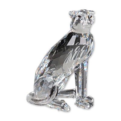 Swarovski Silver Crystal Figurine, Cheetah Var.1 Low Tail