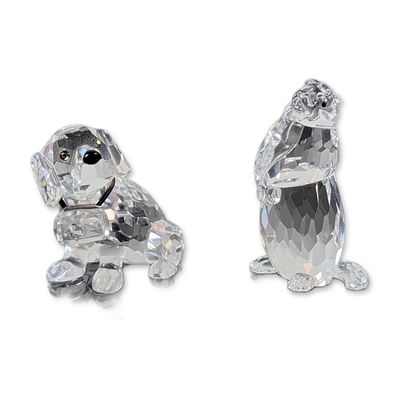 Pair of Swarovski Crystal Animal Figurines