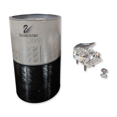 Swarovski Silver Crystal Grand Piano and Stool