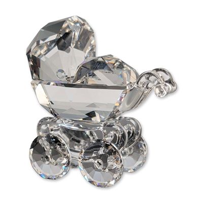 Swarovski Silver Crystal Faceted Baby Carriage