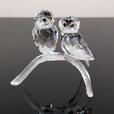 Swarovski Crystal Owls on Branch
