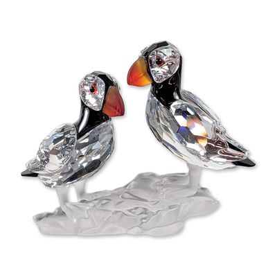 Swarovski Crystal Puffin Pair Figurine